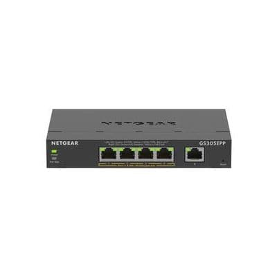 NETGEAR 5-Port Gigabit Ethernet Smart Switch 4 x PoE+ ports 120W Total PoE GS305EPP-100AUS