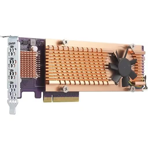QNAP Quad M.2 PCIe SSD expansion card; supports up to four M.2 2280 form factor M.2 PCIe QM2-4P-384