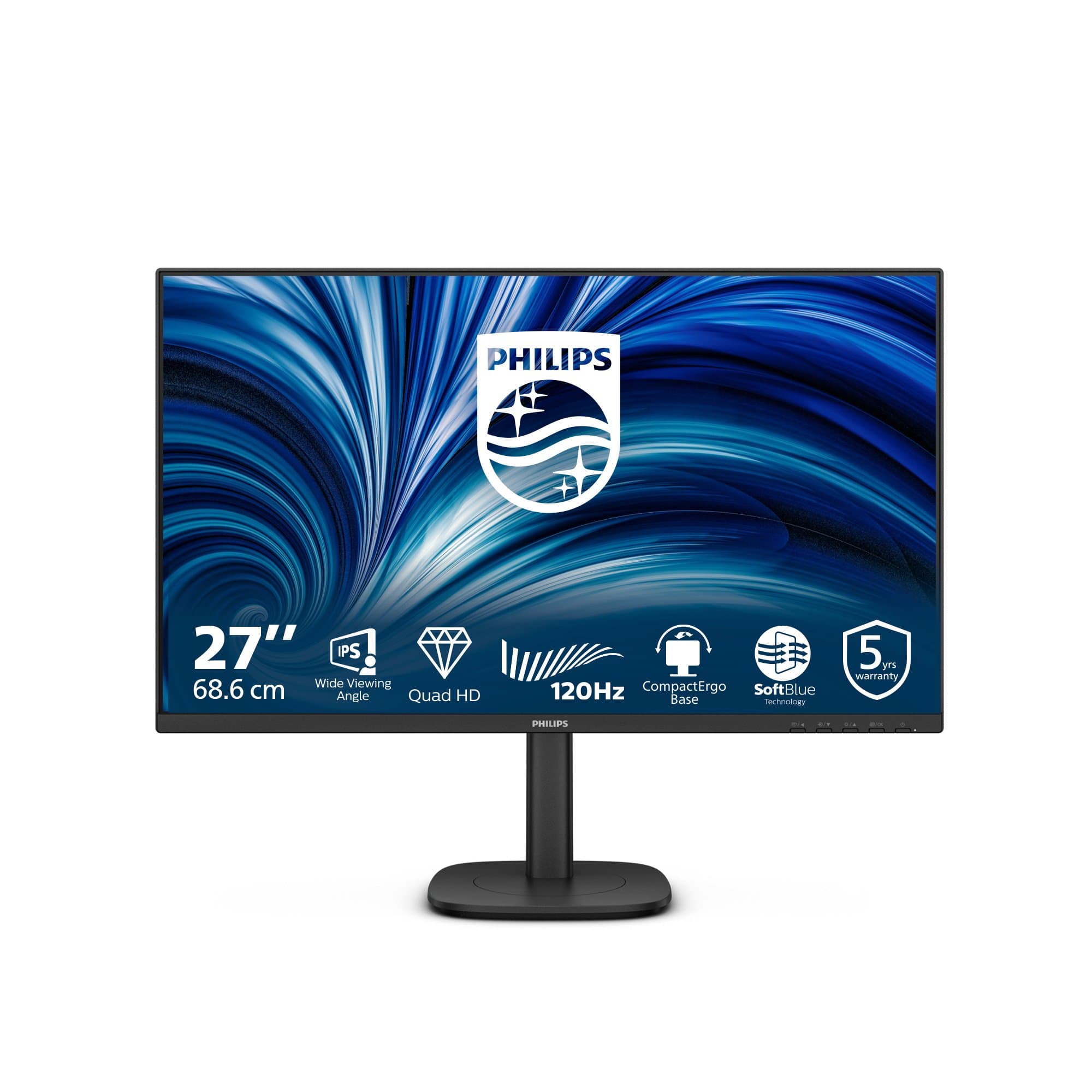 PHILIPS PHILIPS 27B2N3500J/75 27" 16:9 1440P QHD IPS LED 120HZ,4MS,HDMI,DP,H/ADJ,SPKR,4YR 27B2N3500J