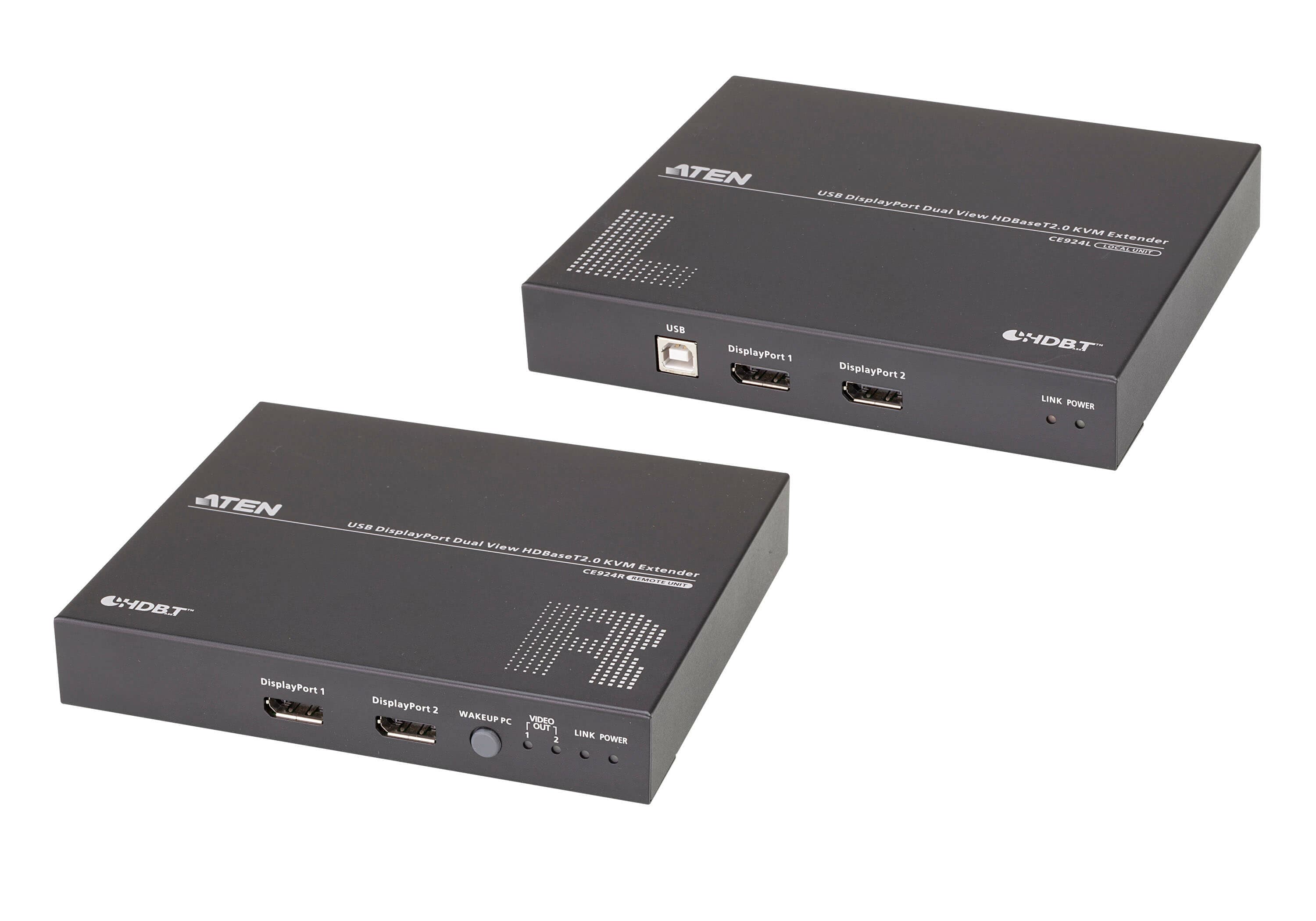 ATEN ATEN USB DISPLAYPORT DUAL VIEW HDBASET 2.0 KVM EXTENDER (4K @100 M) CE924-AT-U