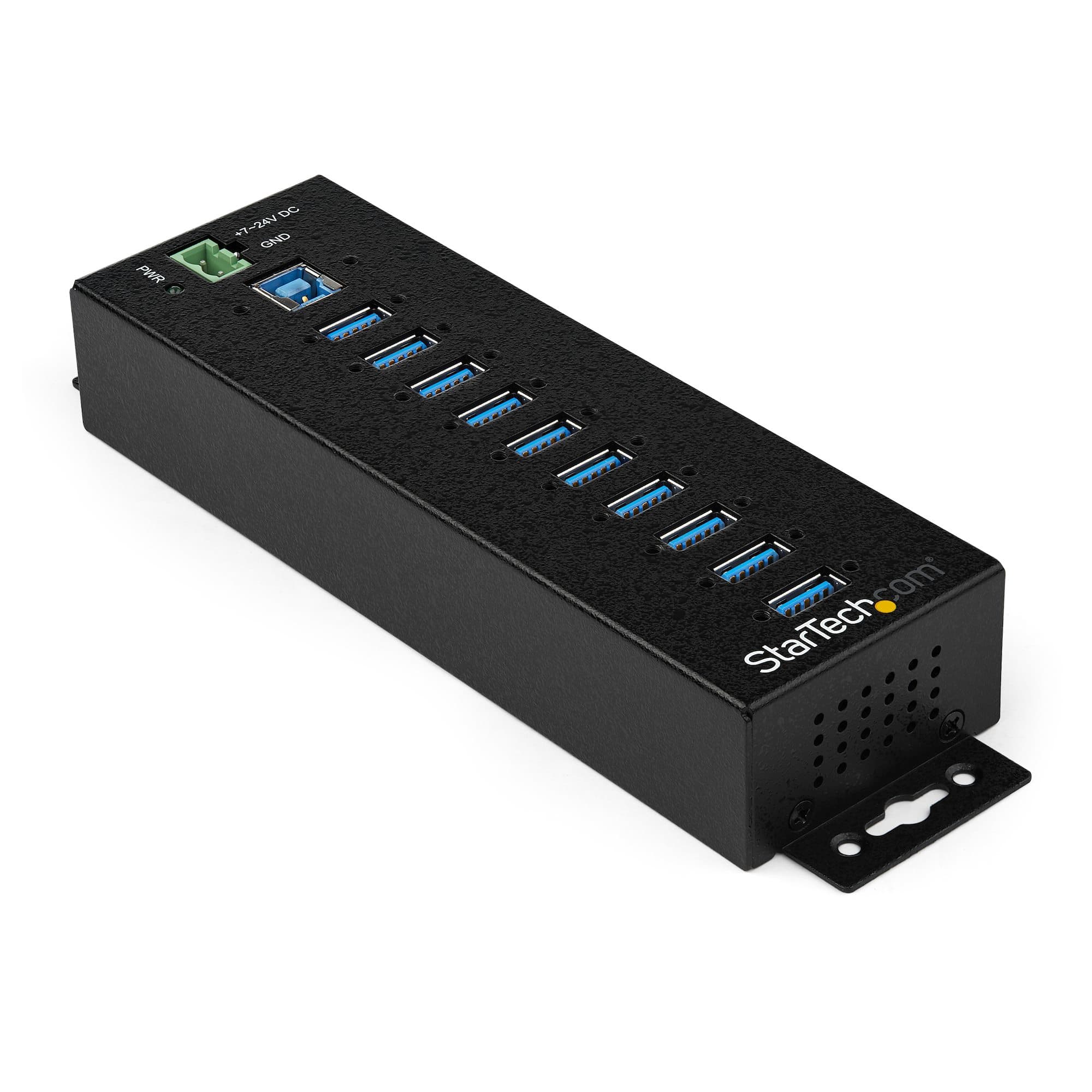 STARTECH STARTECH.COM 10 PORT USB 3.0 HUB - SELF POWERED METAL INDUSTRIAL HUB 5GBPS 2 YR HB30A10AME