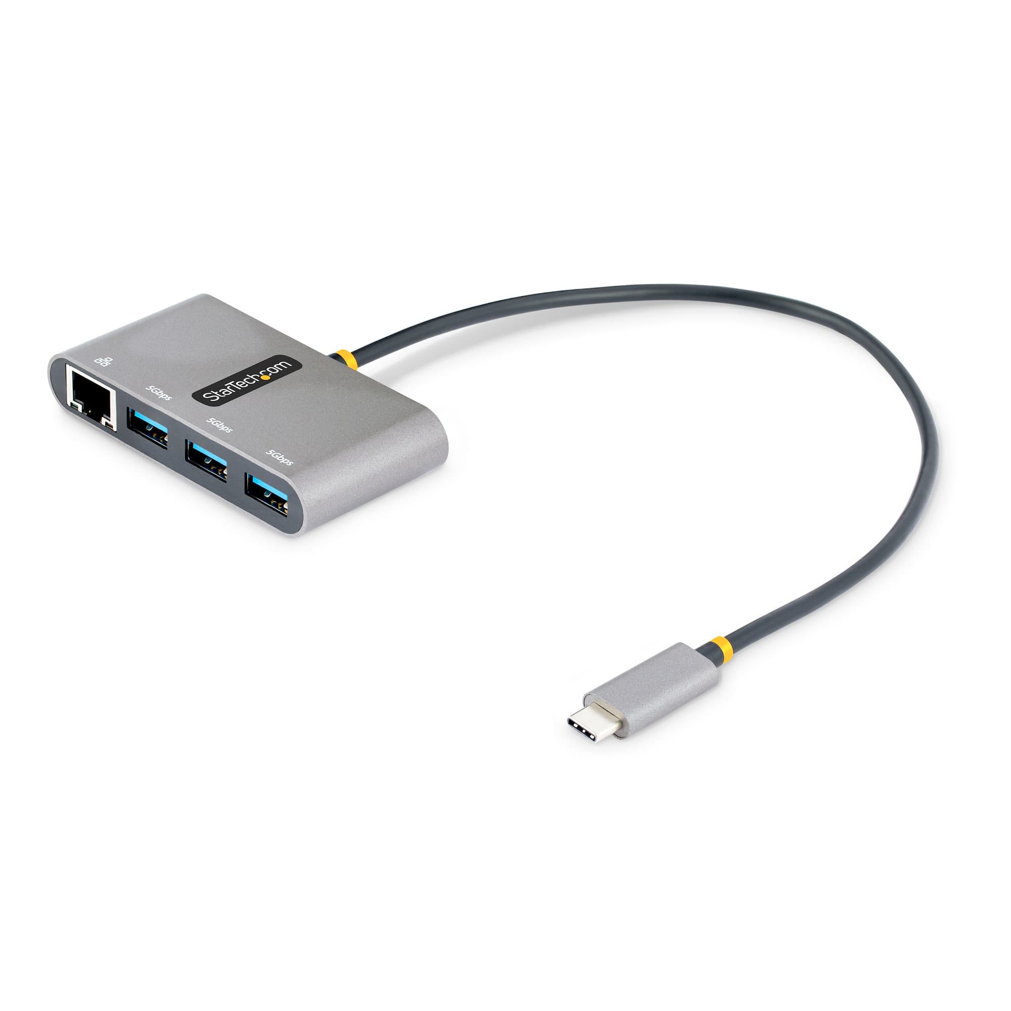STARTECH STARTECH.COM 3-PORT USB-C HUB W/GB ETHERNET, 3X USB-A 3.0 5GBPS, PORTABLE, 2 YR HB30C3A1GEA2