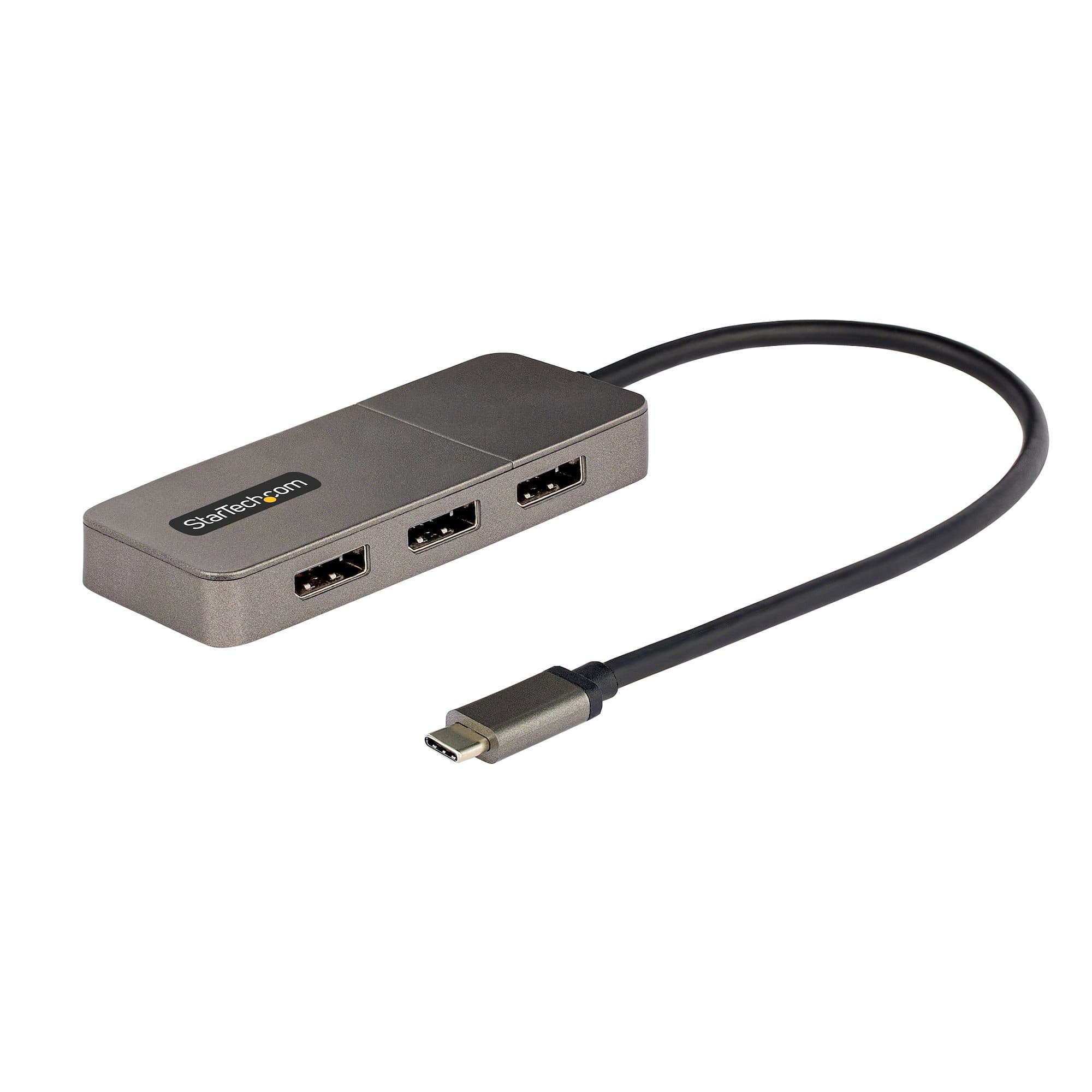 STARTECH STARTECH.COM USB-C TO TRIPLE DISPLAYPORT 1.4 MST HUB, 4K 60HZ, 1FT CABLE, 3 YR MST14CD123DP