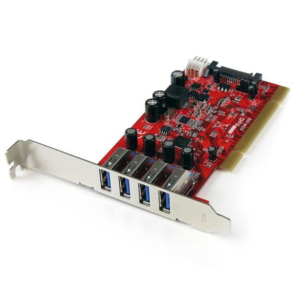 STARTECH STARTECH.COM QUAD PORT PCI SUPERSPEED USB 3 CONTROLLER CARD WITH SATA POWER LTW PCIUSB3S4