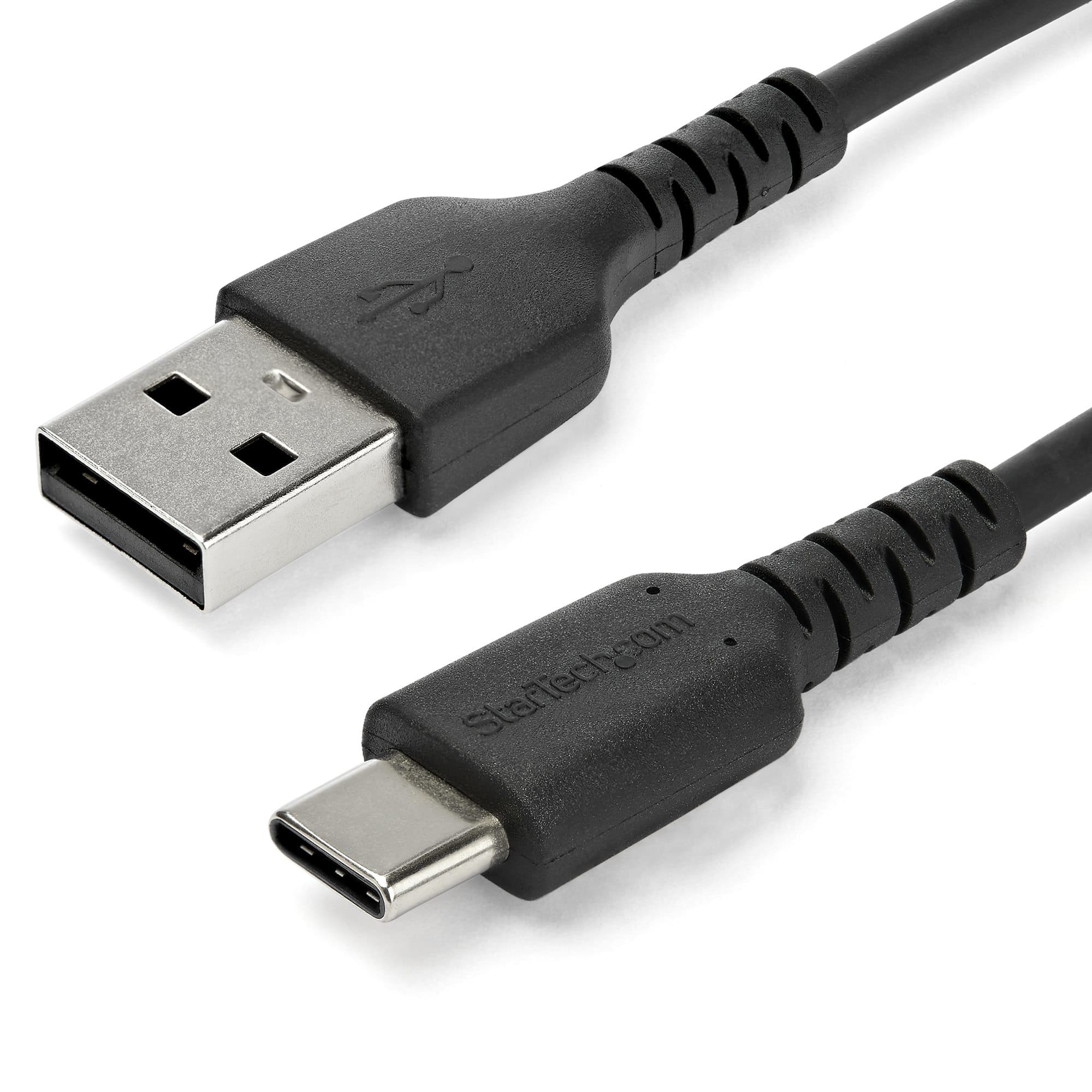 STARTECH STARTECH.COM 1M USB A TO USB C CHARGING CABLE - DURABLE ARAMID 3A BLACK LTW RUSB2AC1MB