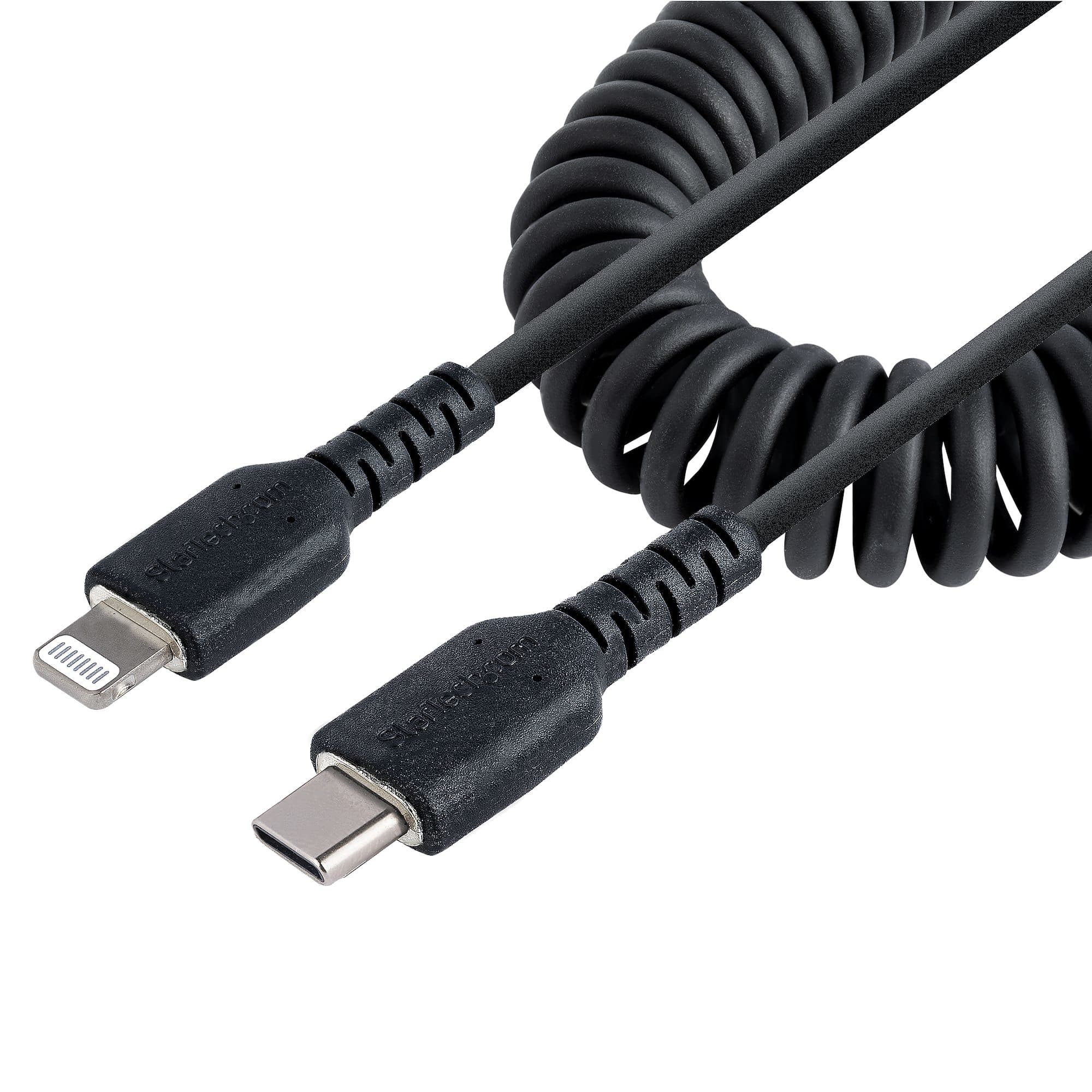 STARTECH STARTECH.COM 1M USB C TO LIGHTNING CABLE, MFI CERTIFIED, COILED CABLE, 2 YR RUSB2CLT1MBC