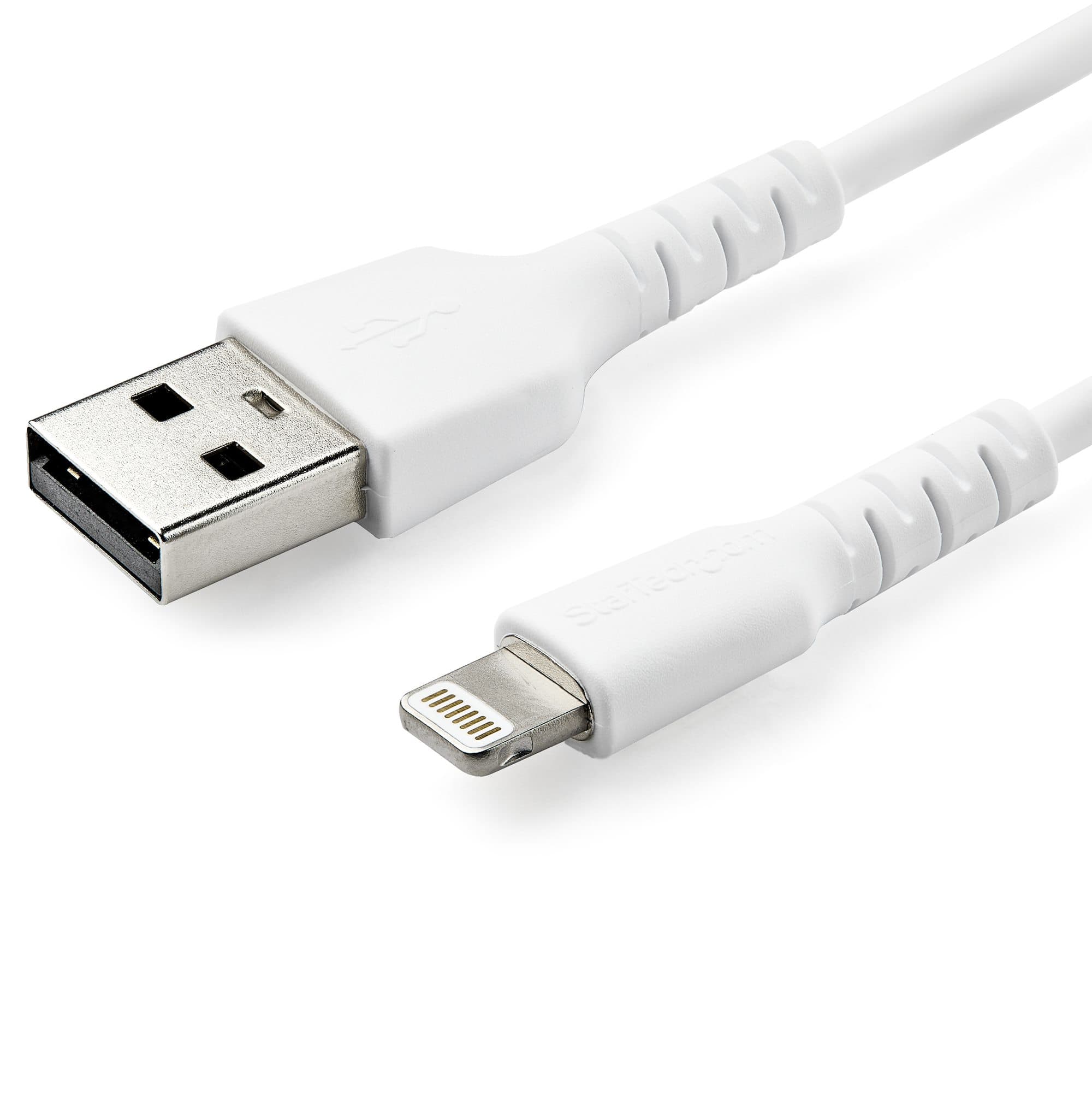 STARTECH STARTECH.COM 1M/3FT DURABLE USB-A TO LIGHTNING CABLE MFI CERTIFIED, WHITE 2 YR RUSBLTMM1M