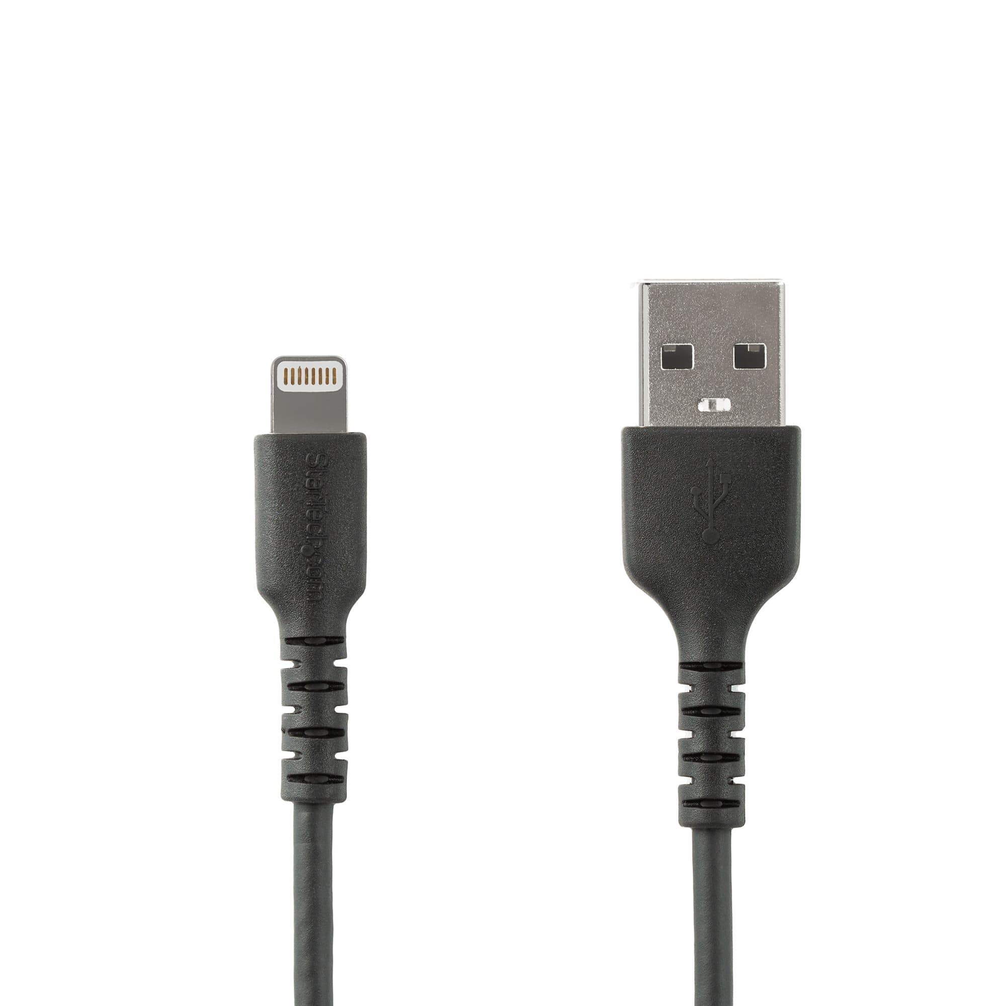 STARTECH STARTECH.COM 2M/6FT DURABLE USB-A TO LIGHTNING CABLE MFI CERTIFIED, BLACK 2 YR RUSBLTMM2MB