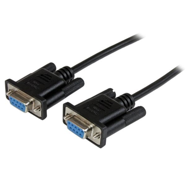 STARTECH STARTECH.COM 2M BLACK DB9 RS232 SERIAL NULL MODEM CABLE F/F LTW SCNM9FF2MBK