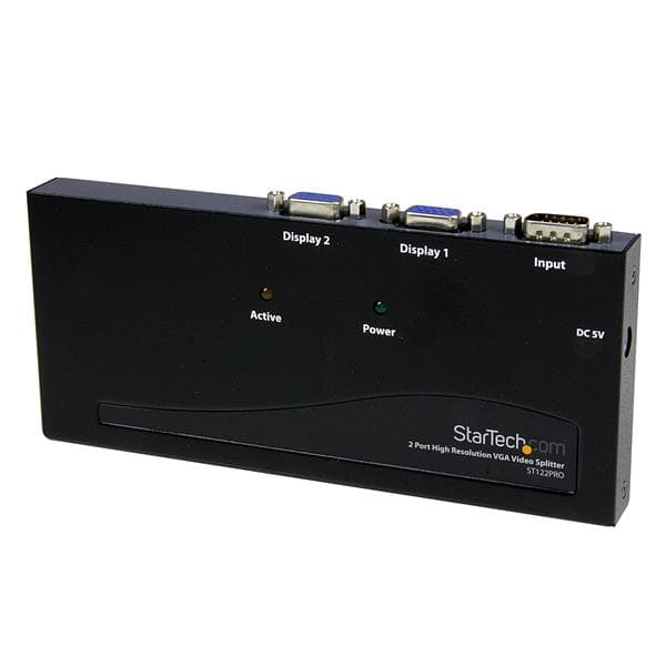 STARTECH STARTECH.COM 2 PORT HIGH RESOLUTION VGA VIDEO SPLITTER - 350 MHZ, 2 YR ST122PRO