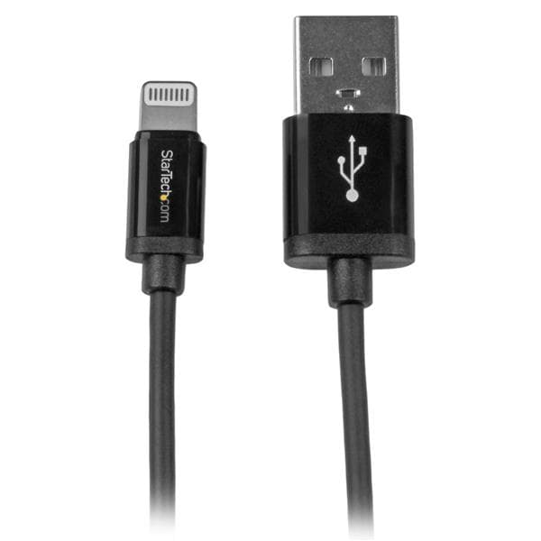 STARTECH STARTECH.COM 1M / 3FT BLACK APPLE LIGHTNING TO USB CABLE - IPHONE IPOD IPAD 2 YR USBLT1MB
