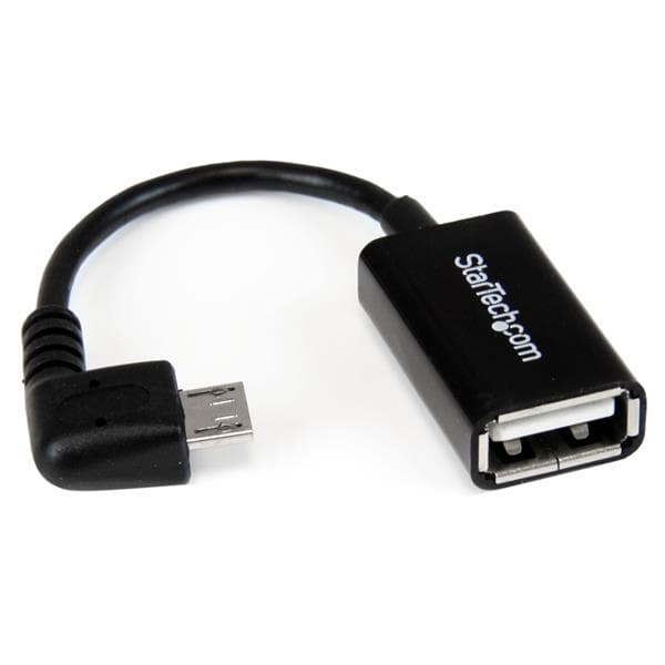 STARTECH STARTECH.COM 5IN RIGHT ANGLE MICRO USB TO USB OTG HOST ADAPTER M/F LTW UUSBOTGRA