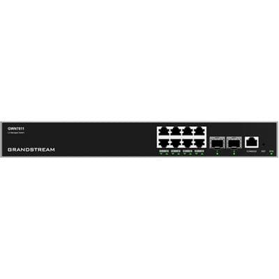 Grandstream Networks Grandstream GWN7811 Enterprise Layer 3 Managed Network Switch with 8 x GigE and 2 x SFP+ GWN7811