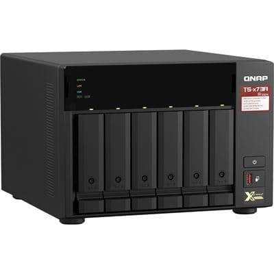 QNAP QNAP TS-673A-8G 6-bay NAS, AMD Ryzen V1000 series V1500B 4C/8T 2.2GHz, 8GB DDR4 RAM (2 x SODIMM slots, max. 64GB, optional ECC RAM support), 6x SATA 6Gb/s bays, 2x M.2 NVMe PCIe Gen3 SSD slots, 2 x 2.5GbE LAN, optional 10GbE, 2x PCIe 3.0 x 4 slots, U TS-673A-8G