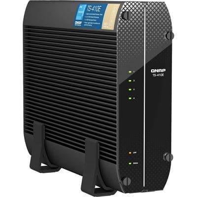 QNAP QNAP TS-410E-8G 4-bay Tower NAS ; Intel Celeron J6412 quad-core, onboard 8GB RAM (not expandable), 4 x 2.5-inch SATA slots, 2 x 2.5GbE, 1 x HDMI 1.4b, 4 x USB 3.2 Gen2 Type-A TS-410E-8G