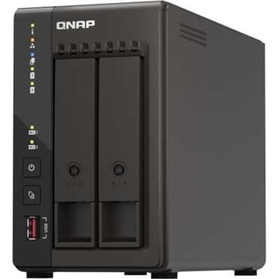 QNAP QNAP TS-253E-8G 2-bay desktop NAS, Intel Celeron J6412 4C 2.0GHz, burst 2.6GHz, onboard 8GB RAM, 2 x HDMI 1.4b, 2x M.2 2280 PCIe slots, 2x 2.5GbE, 2x USB 3.2 Gen2 Type A, 2x USB 2.0, long term supply up to 2029 TS-253E-8G