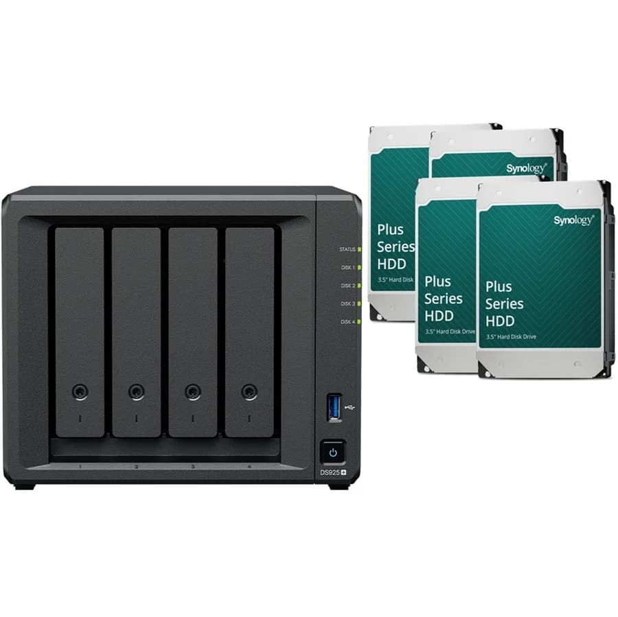 Synology Synology DS925+ Desktop 4 Bay NAS RTG (32Tb) 4x Synology Plus Series 8Tb SS566-4832S