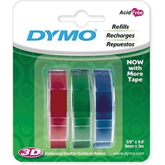 Dymo DYMO Genuine Embossing Labels. 3 Colour Multi-Pack (Blue, Red, 1741671