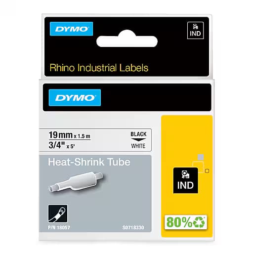 Dymo DYMO Genuine Rhino Industrial Labels-Heat Shrink Tube 19mm Black 18057