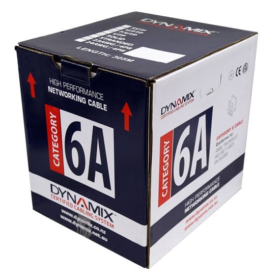 Dynamix DYNAMIX 305m Cat6A Blue F/UTP Cable Roll, 500MHz, 23AWGx4P C-C6AFL-SLDBLUE