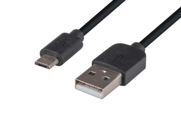 Dynamix 1.2m USB 2.0 Micro-B Male To USB-A Male Connectors Colour Black C-U2AMICB-1-2