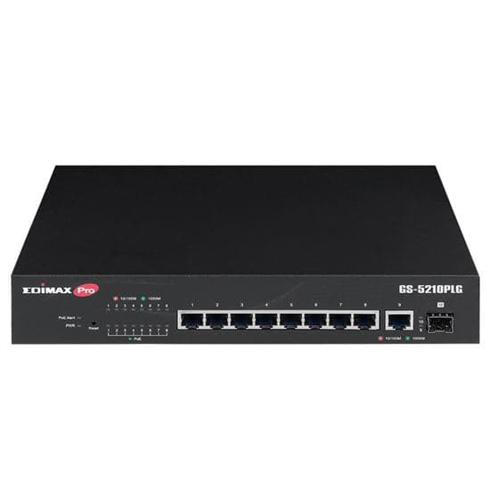 Edimax EDIMAX 10 Port Gigabit PoE+ Web Smart Switch with 1x SFP Port. GS-5210PLG