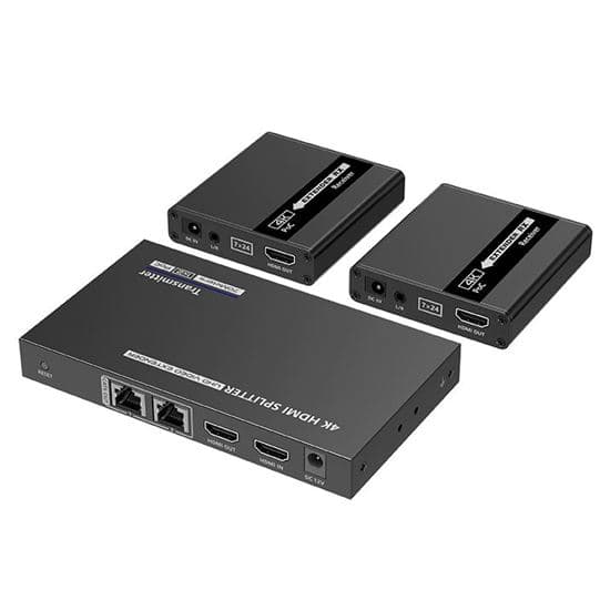 Lenkeng LENKENG 1-In-2-Out 4K@30Hz HDMI Extender. 1x HDMI in & 2x RJ45 out. LKV722P