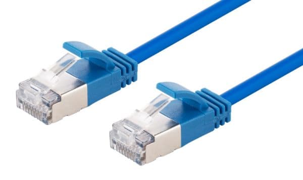 Dynamix 0.5m Cat6A S/FTP Blue 10G LSZH Patch Lead 34AWG 802.3af Shielded Plug. PLSSE-C6A-0-5