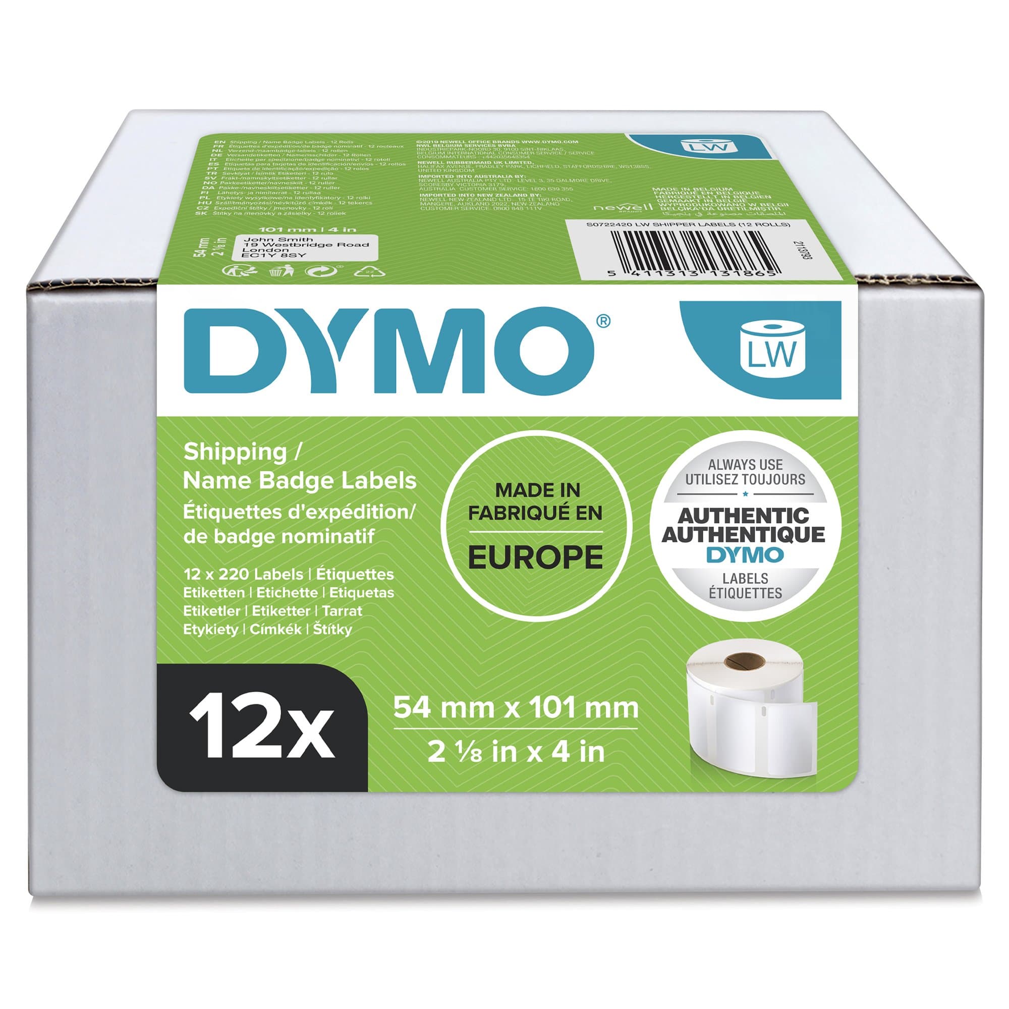 Dymo DYMO Genuine LabelWriter Shipping Labels,54mm x 101mm, 220 S0722420