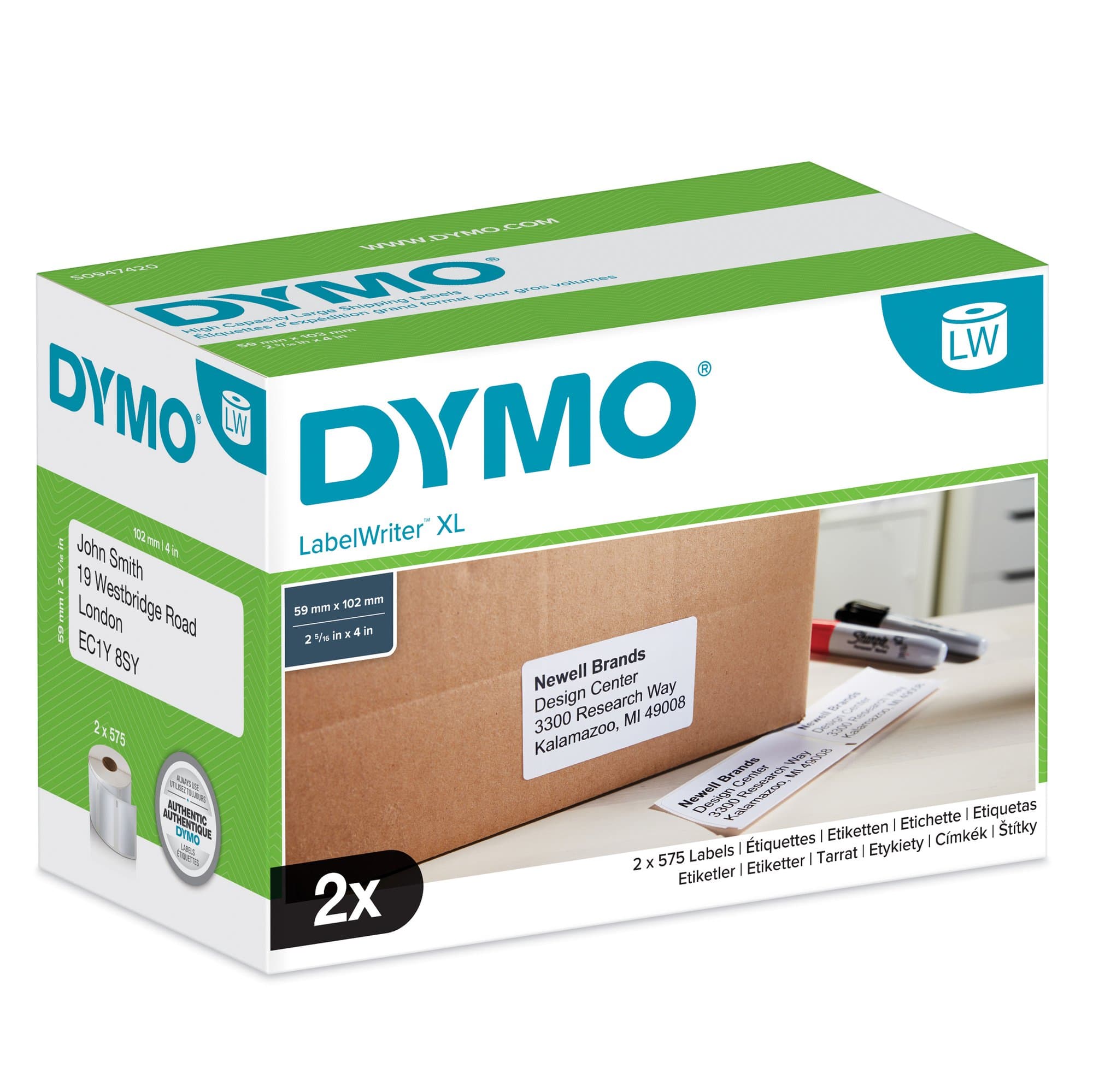 Dymo DYMO Genuine LabelWriter High Capacity Large Shipping Labels, S0947420