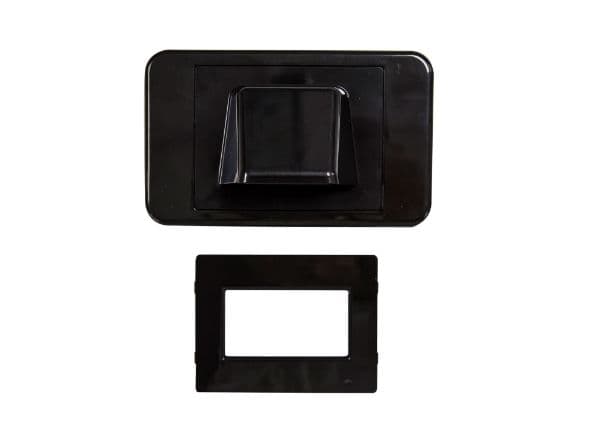 AMDEX Combination Flush & Bullnose Cable Management Wall Plate W/ Brush Black Colour WP-BULLNOSE-BLK