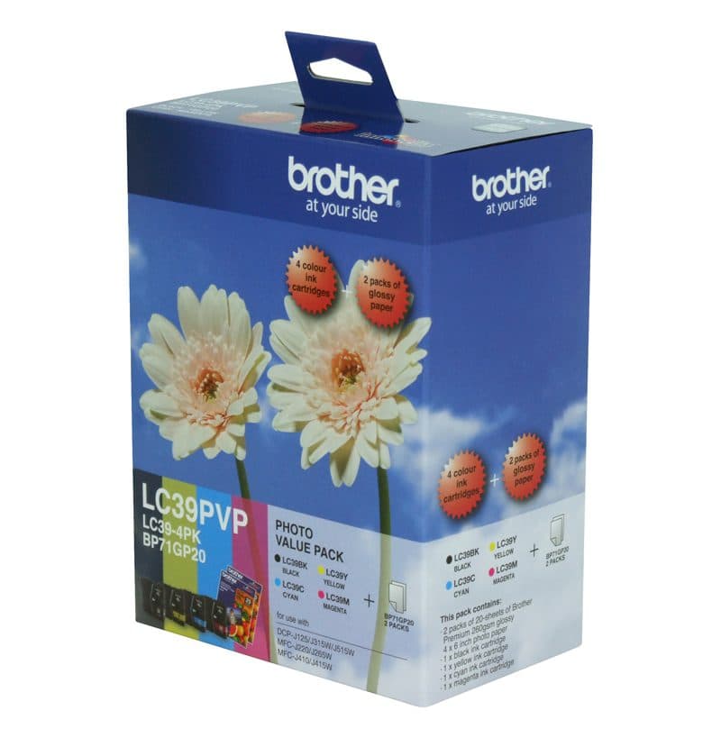 Brother LC39PVP Ink Cartridge Black/Cyan/Magenta/Yellow 300/260-page 332705