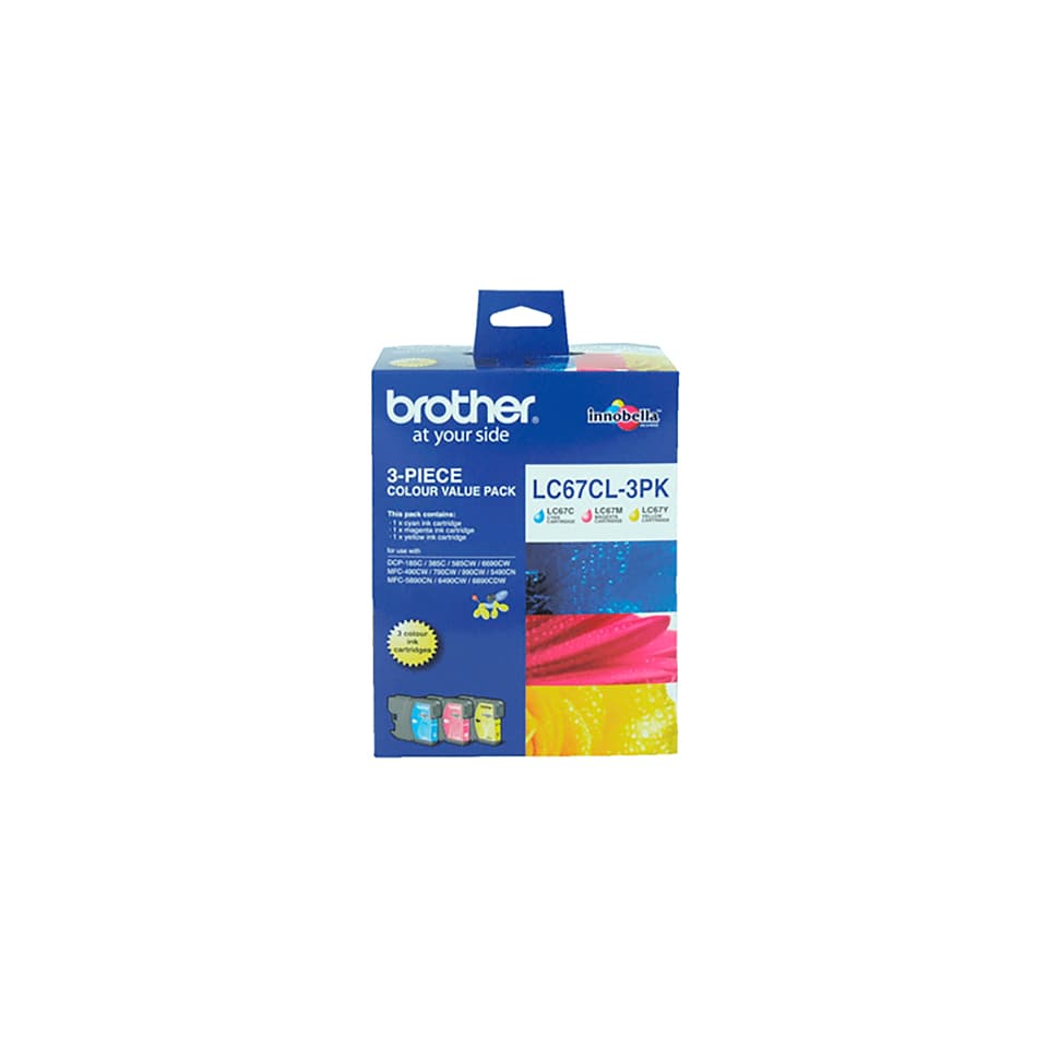 Brother Brother LC67CL3PK CMY Colour Ink Cartridges (Triple Pack) BCK43