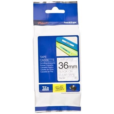 Brother Brother TZe-161 36mm x 8m Black on Clear Tape TZE161