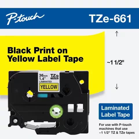 Brother Brother TZe-661 36mm x 8m Black on Yellow Tape TZE661