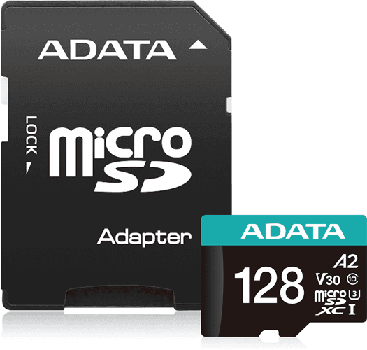 Adata ADATA Premier Pro microSDXC UHS-I U3 A2 V30 Card with Adapter128GB FS361-Y28B
