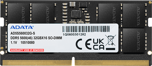 Adata ADATA 16GB DDR5-5600 2048x8 SODIMM Lifetime wty NB2434