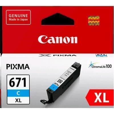 Canon Canon CLI671XLC Cyan High Yield Ink Cartridge CLI-671XLC