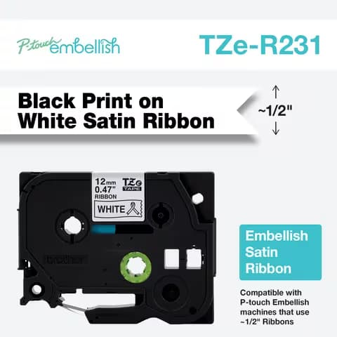 Brother Tape Blk on White TZER231 BTZER231