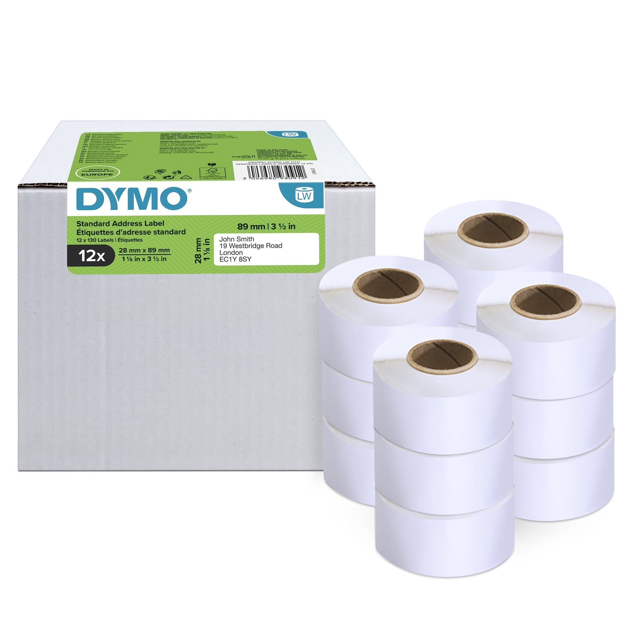 Dymo DY LW Std Add Lbl 28X89mm Pk12 DY2093091