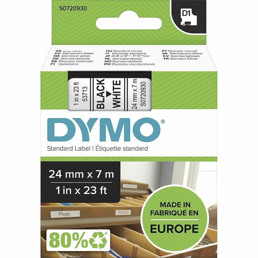 Dymo Dymo Blk on Wht 24mmx7m Tape DYS0720930