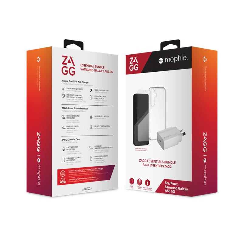 ZAGG Essential Bundle for Samsung Galaxy A16/A16 5G (Clear Case, Glass+, 25W1C) ZAGG — view 2