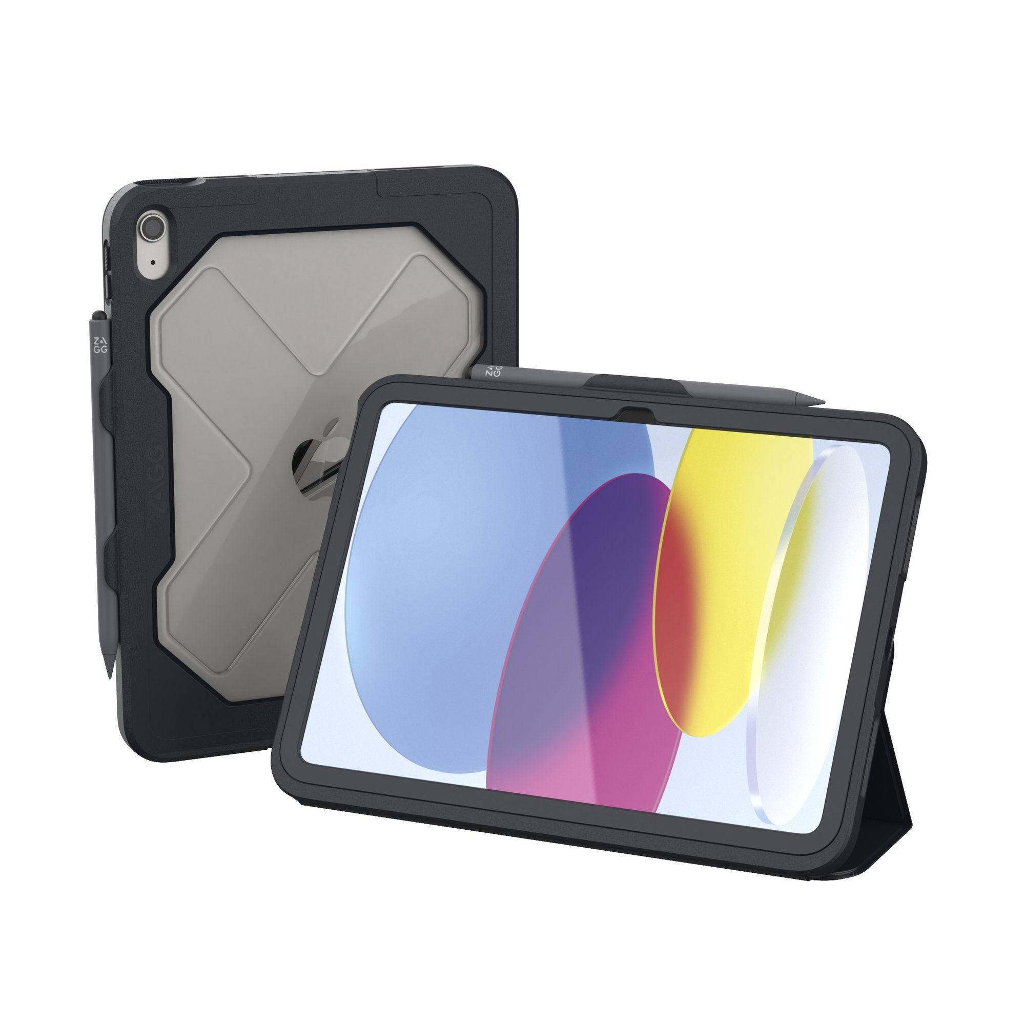 ZAGG Rugged Messenger Case for iPad A16 (2025), iPad 10th Gen (10.9" 2022), Charcoal (Bulk ZAGG — view 2