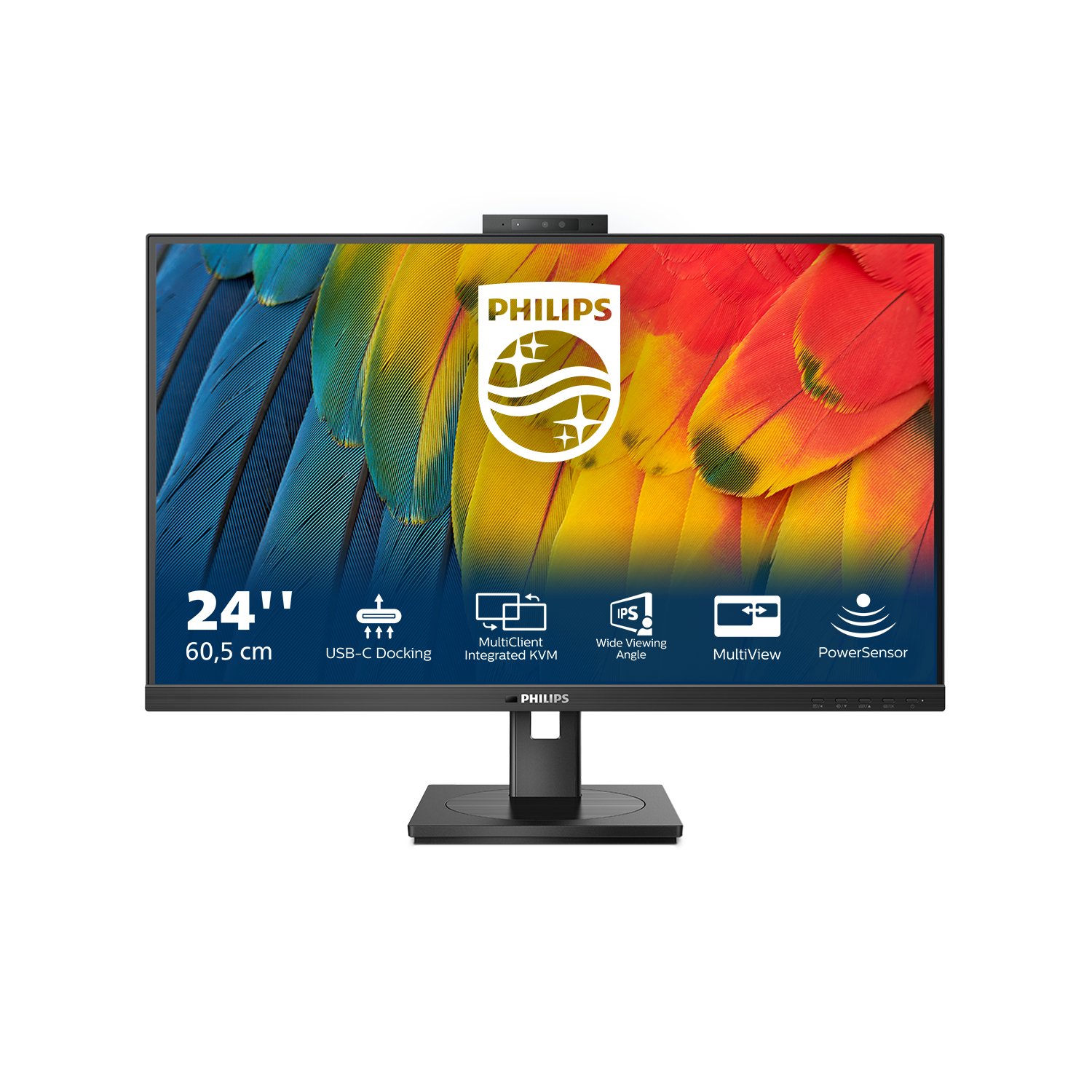 PHILIPS 24B1U5301H/75 23.8" 16:9 1080P FHD IPS LCD,HDMI,DP,DOCK,RJ45,CAM,H/ADJ,SPKR, 4YR PHILIPS — view 2