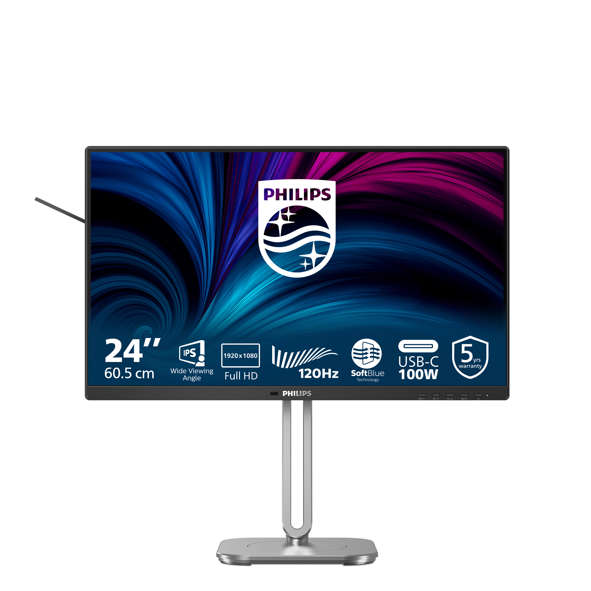 PHILIPS 24B2U4301/75 24" 16:9 IPS LED 120HZ, 4MS, USB-C DOCK, HDMI, DP, SPKR, H/ADJ, 4YR PHILIPS — view 2