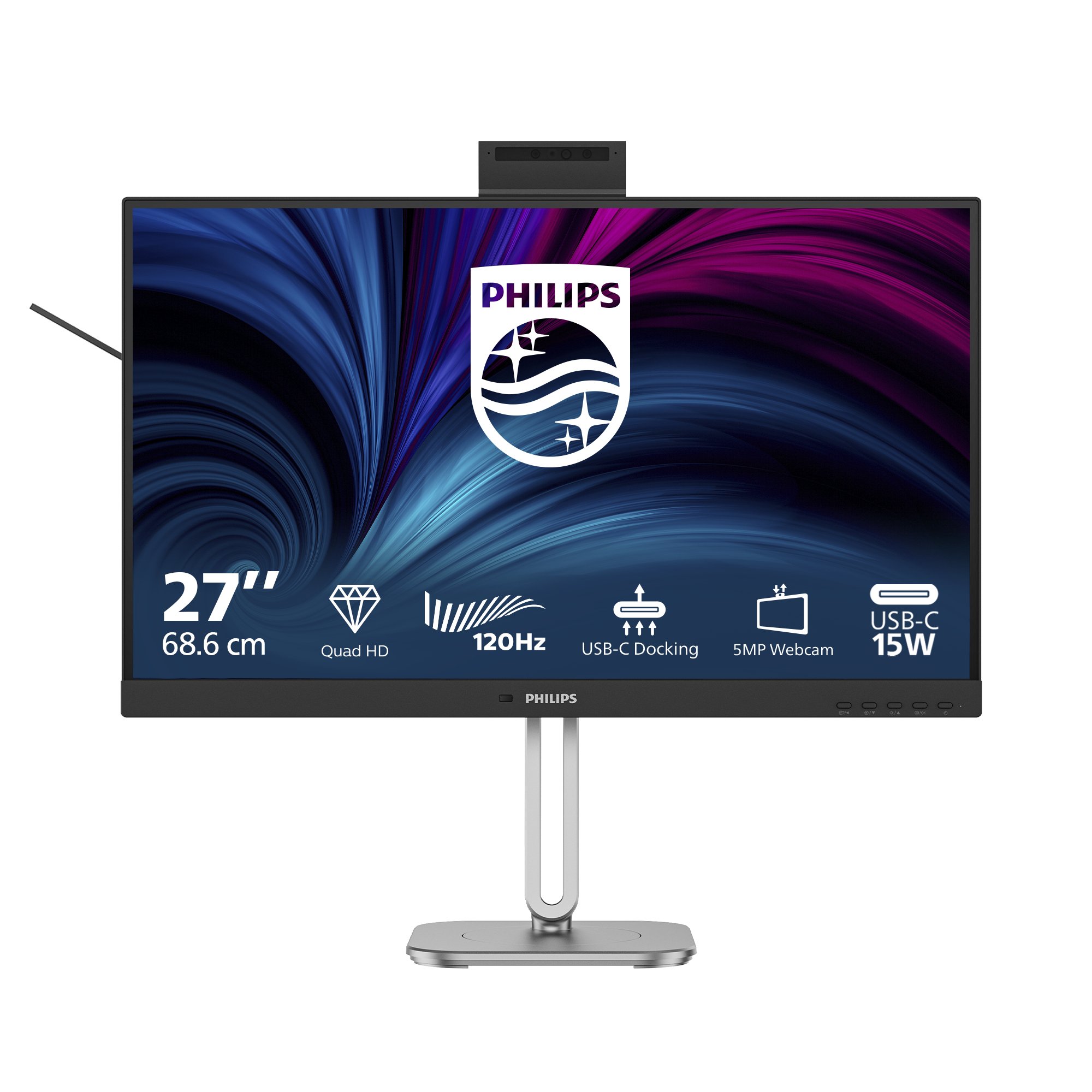 PHILIPS 27B2U4601H/75 27" 16:9 QHD IPS LED 120HZ,4MS,USB-C DOCK,HDMI,DP/OUT,SPKR,H/ADJ,4YR PHILIPS — view 2
