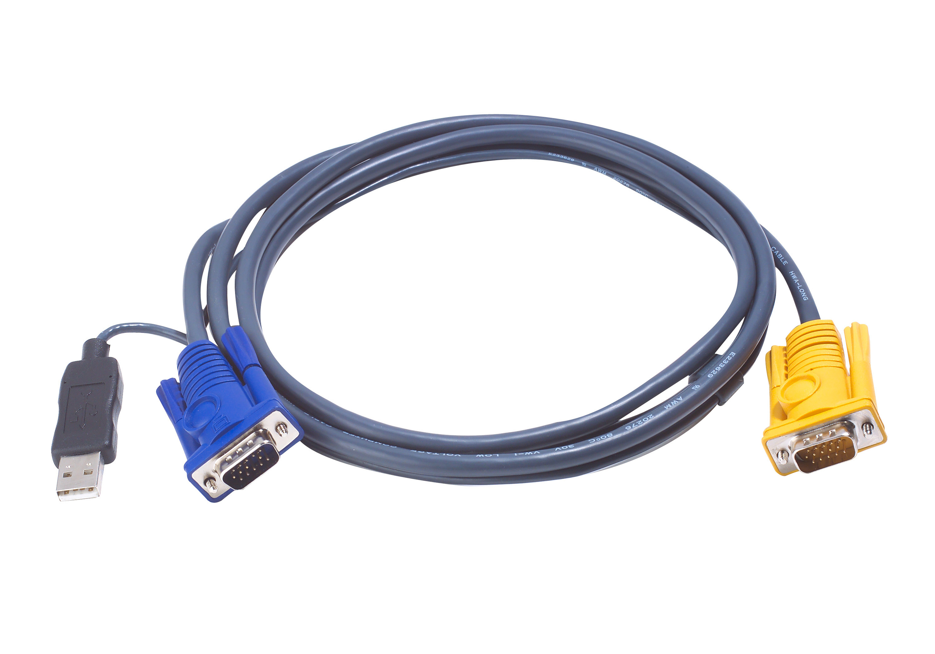ATEN 1.8M 3IN1 VGA CONSOLE TO USB PC KVM SLIM CABLE ATEN — view 1