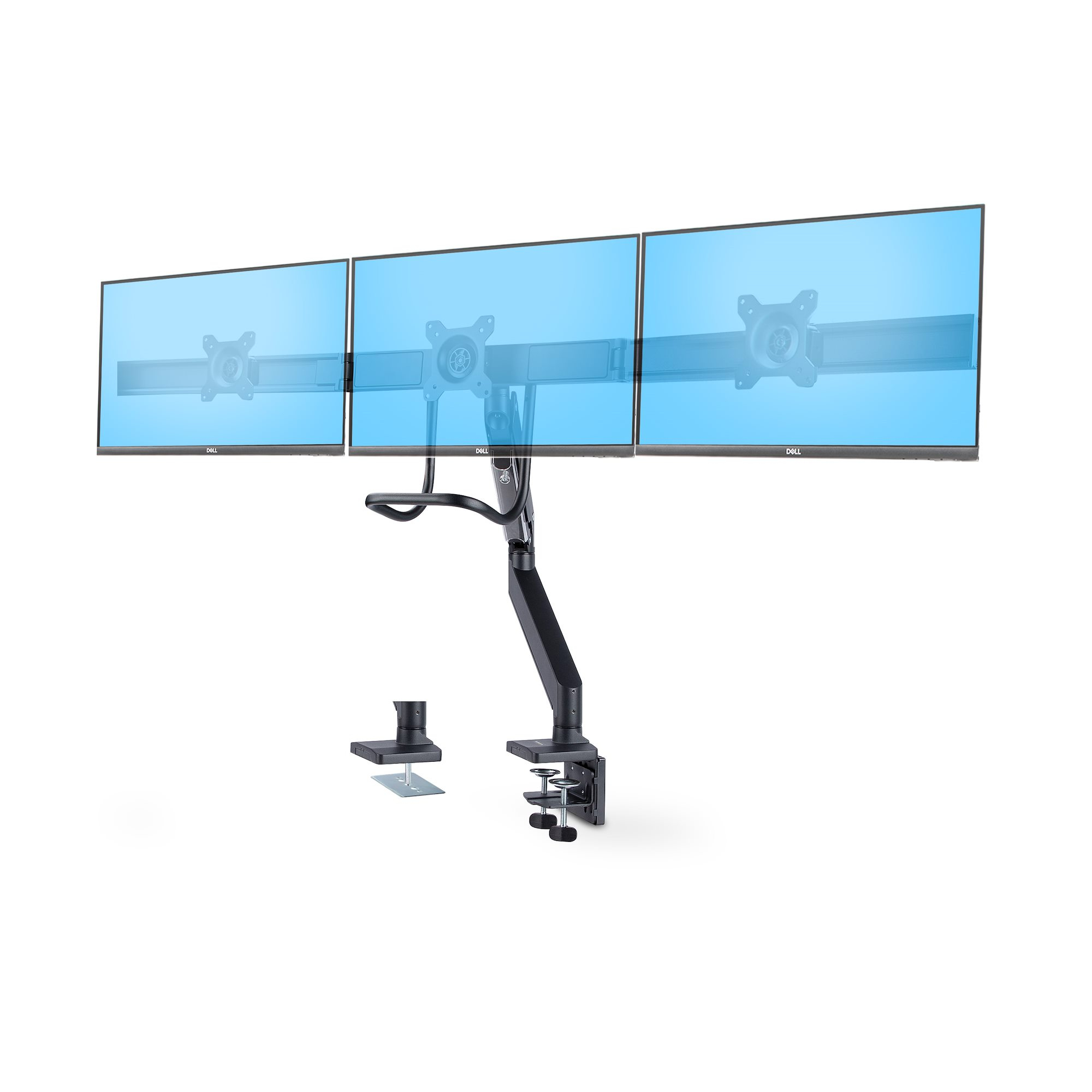 STARTECH.COM CROSSBAR TRIPLE MONITOR DESK MOUNT, VESA 75X75/100X100, 5 YR STARTECH — view 2