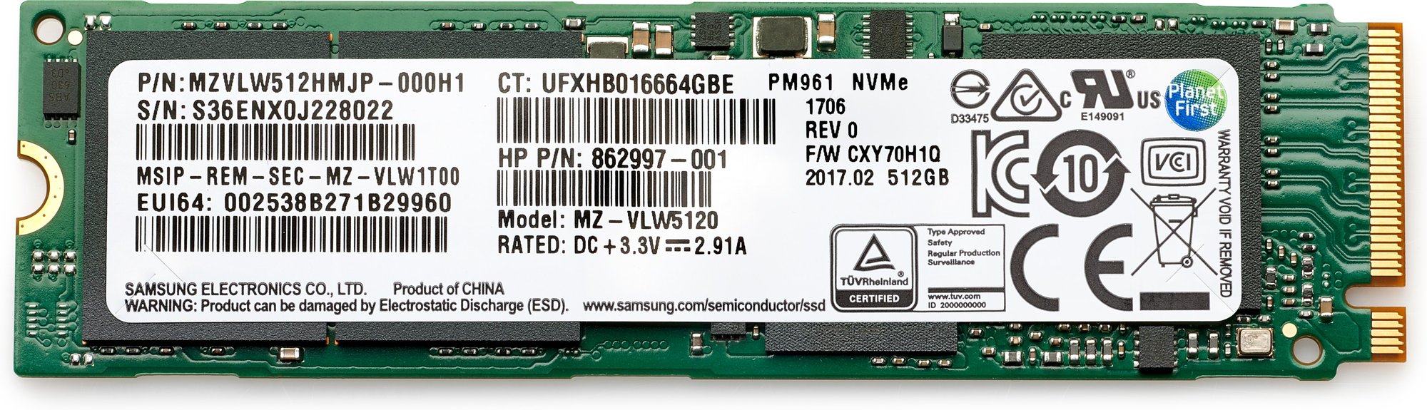 HP PCIe NVMe M.2 Gen 4 512GB TLC Solid State Drive HP — view 2