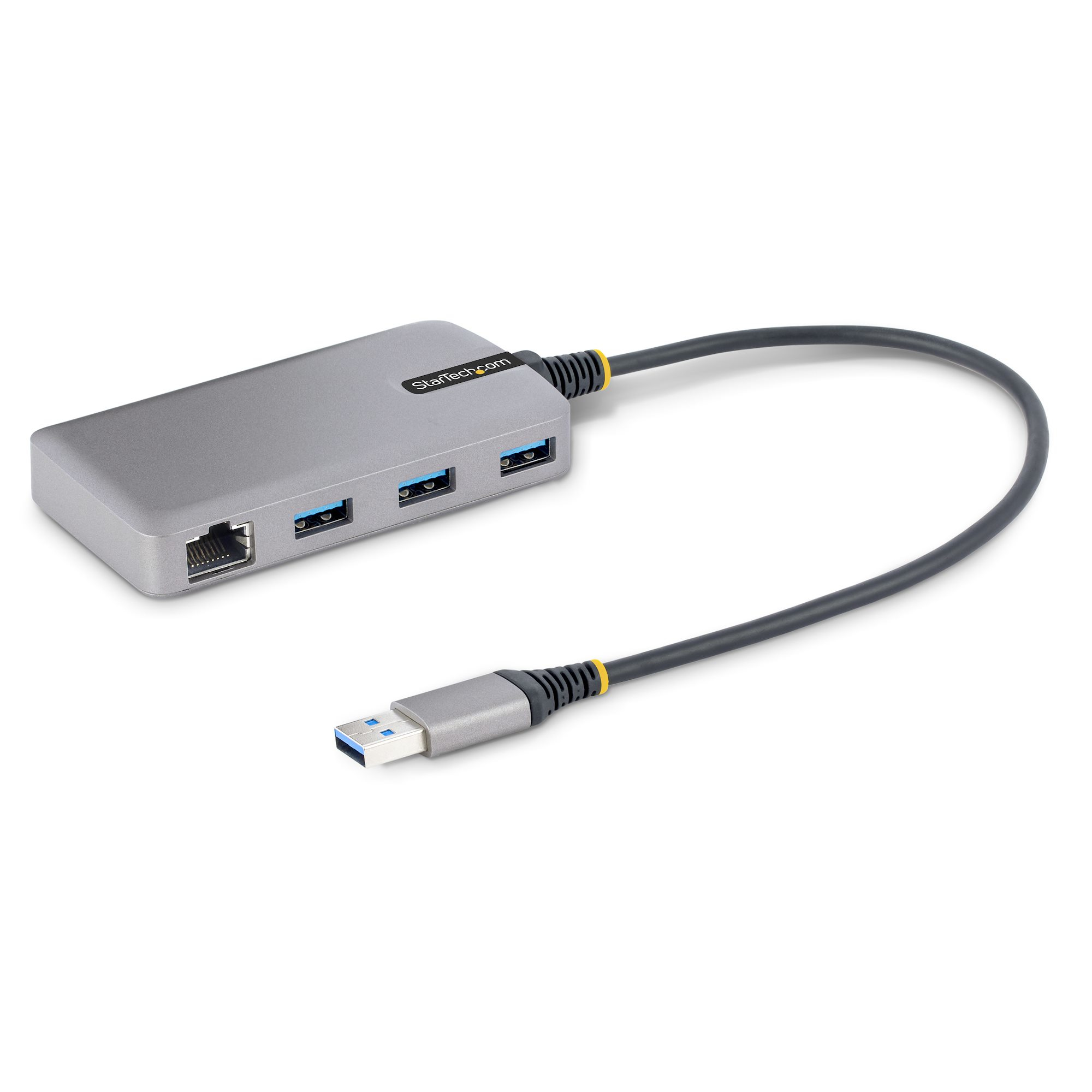 STARTECH.COM 3-PORT USB HUB W/ GIGABIT ETHERNET ADAPTER, PORTABLE, 3X USB-A 2 YR STARTECH — view 2
